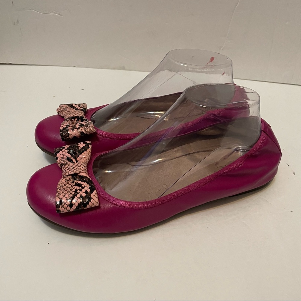 Vionic Zelda NPA Magenta Arch Support Leather Flats Womens Size 8
